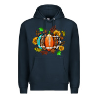 Navy fall football sunflower and fall Premium Hoodie - AdoDesignShop