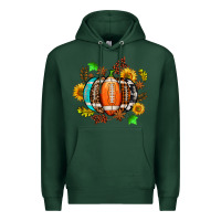 Sports Green fall football sunflower and fall Premium Hoodie - AdoDesignShop