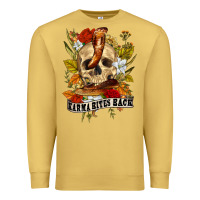 Antique Gold karma bites back Premium Sweatshirt - RanaPortraitStore