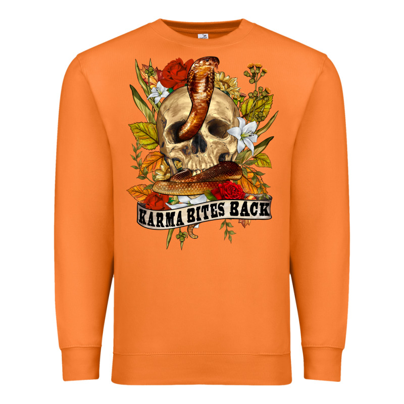Karma Bites Back Premium Sweatshirt by RanaPortraitStore | Teevron
