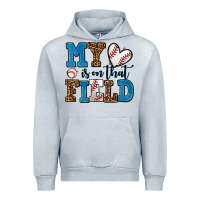 Heather Grey my heart is on that field baseball Urban Hoodie - AdoDesignShop
