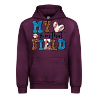 Mauve Wine my heart is on that field baseball Urban Hoodie - AdoDesignShop