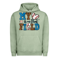 Pigment Oil Green my heart is on that field baseball Urban Hoodie - AdoDesignShop