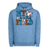 Pigment Pebble Blue my heart is on that field baseball Urban Hoodie - AdoDesignShop