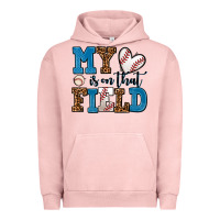 Pigment Salmon my heart is on that field baseball Urban Hoodie - AdoDesignShop