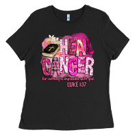 Black heal cancer for nothing is impossible with god Ladies Tee - BarkalooDesign
