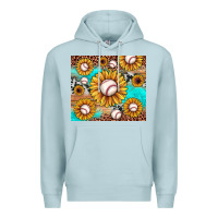 Blue Mist baseball leopard turquoise sunflower Premium Hoodie - JahusDesignShop