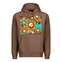 Chestnut baseball leopard turquoise sunflower Premium Hoodie - JahusDesignShop