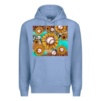 Colony Blue baseball leopard turquoise sunflower Premium Hoodie - JahusDesignShop