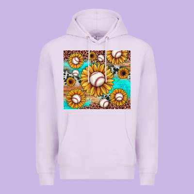 Baseball Leopard Turquoise Sunflower Premium Hoodie Designed By Jahusdesignshop