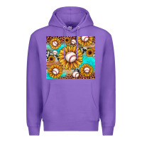 Purple baseball leopard turquoise sunflower Premium Hoodie - JahusDesignShop