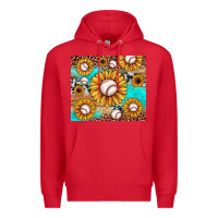 Red baseball leopard turquoise sunflower Premium Hoodie - JahusDesignShop