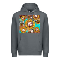 Rock baseball leopard turquoise sunflower Premium Hoodie - JahusDesignShop