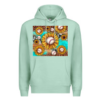 Seafoam baseball leopard turquoise sunflower Premium Hoodie - JahusDesignShop