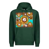 Sports Green baseball leopard turquoise sunflower Premium Hoodie - JahusDesignShop