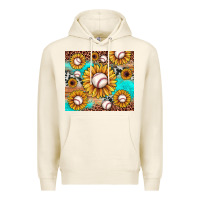 Tofu baseball leopard turquoise sunflower Premium Hoodie - JahusDesignShop
