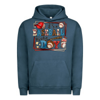 Pigment Midnight Navy its a baseball kinda day Urban Hoodie - AdoDesignShop