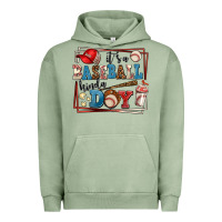 Pigment Oil Green its a baseball kinda day Urban Hoodie - AdoDesignShop
