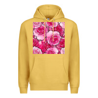Antique Gold valentines day all dress up roses seamless pattern Premium Hoodie - BundleAndBundleShop