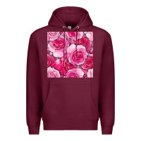Burgundy valentines day all dress up roses seamless pattern Premium Hoodie - BundleAndBundleShop