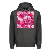 Charcoal Heather valentines day all dress up roses seamless pattern Premium Hoodie - BundleAndBundleShop