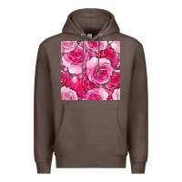 Coffee valentines day all dress up roses seamless pattern Premium Hoodie - BundleAndBundleShop