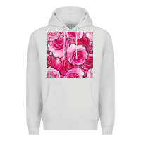 Dove Grey valentines day all dress up roses seamless pattern Premium Hoodie - BundleAndBundleShop