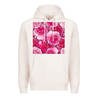 Pale Pink valentines day all dress up roses seamless pattern Premium Hoodie - BundleAndBundleShop