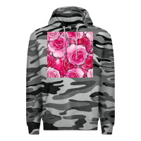 Slate Camo valentines day all dress up roses seamless pattern Premium Hoodie - BundleAndBundleShop