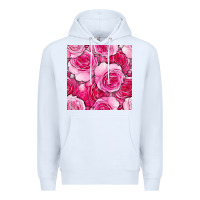White valentines day all dress up roses seamless pattern Premium Hoodie - BundleAndBundleShop