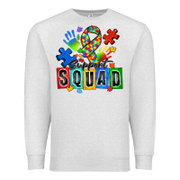 Oatmeal Heather support squad autism Premium Sweatshirt - Zillion Design Studio