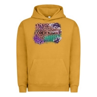 Pigment Peanut Butter Leopard, Cowhide, Wood Pattern Frame Urban Hoodie - Bettercallsaul