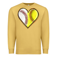 Antique Gold baseball and softball heart Premium Sweatshirt - texasbilliewilder