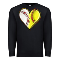 Black baseball and softball heart Premium Sweatshirt - texasbilliewilder