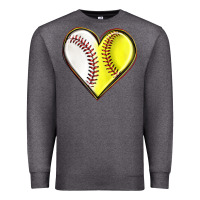 Charcoal Heather baseball and softball heart Premium Sweatshirt - texasbilliewilder