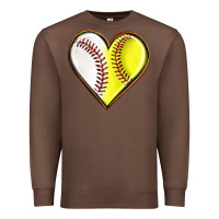 Chestnut baseball and softball heart Premium Sweatshirt - texasbilliewilder