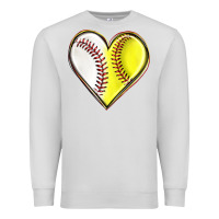 Dove Grey baseball and softball heart Premium Sweatshirt - texasbilliewilder