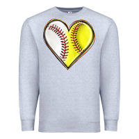 Heather Grey baseball and softball heart Premium Sweatshirt - texasbilliewilder