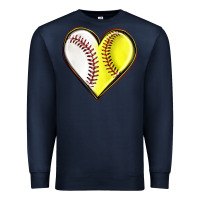 Navy baseball and softball heart Premium Sweatshirt - texasbilliewilder