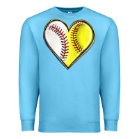 Ocean Blue baseball and softball heart Premium Sweatshirt - texasbilliewilder