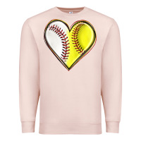Pale Pink baseball and softball heart Premium Sweatshirt - texasbilliewilder