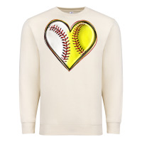 Sandshell baseball and softball heart Premium Sweatshirt - texasbilliewilder