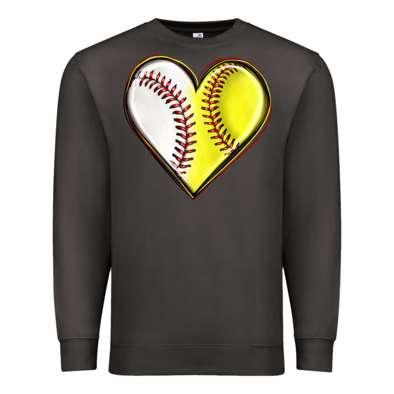 Baseball And Softball Heart Premium Sweatshirt by texasbilliewilder | Teevron
