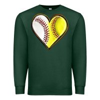 Sports Green baseball and softball heart Premium Sweatshirt - texasbilliewilder