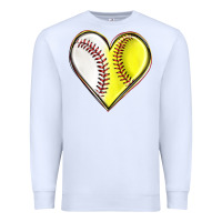 White baseball and softball heart Premium Sweatshirt - texasbilliewilder
