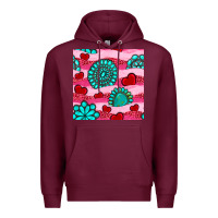 Burgundy valentines day turquoise gemstone  and hearts Premium Hoodie - BundleAndBundleShop