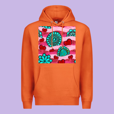 Valentines Day Turquoise Gemstone  And Hearts Premium Hoodie Designed By Bundleandbundleshop