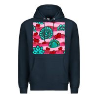 Navy valentines day turquoise gemstone  and hearts Premium Hoodie - BundleAndBundleShop