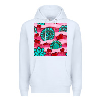 White valentines day turquoise gemstone  and hearts Premium Hoodie - BundleAndBundleShop