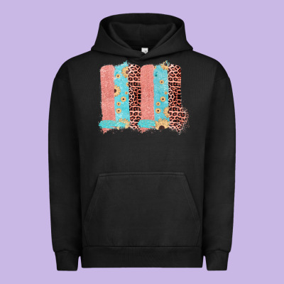 Sunflower Leopard Jute Pattern Brushstrokes Urban Hoodie Designed By Bettercallsaul